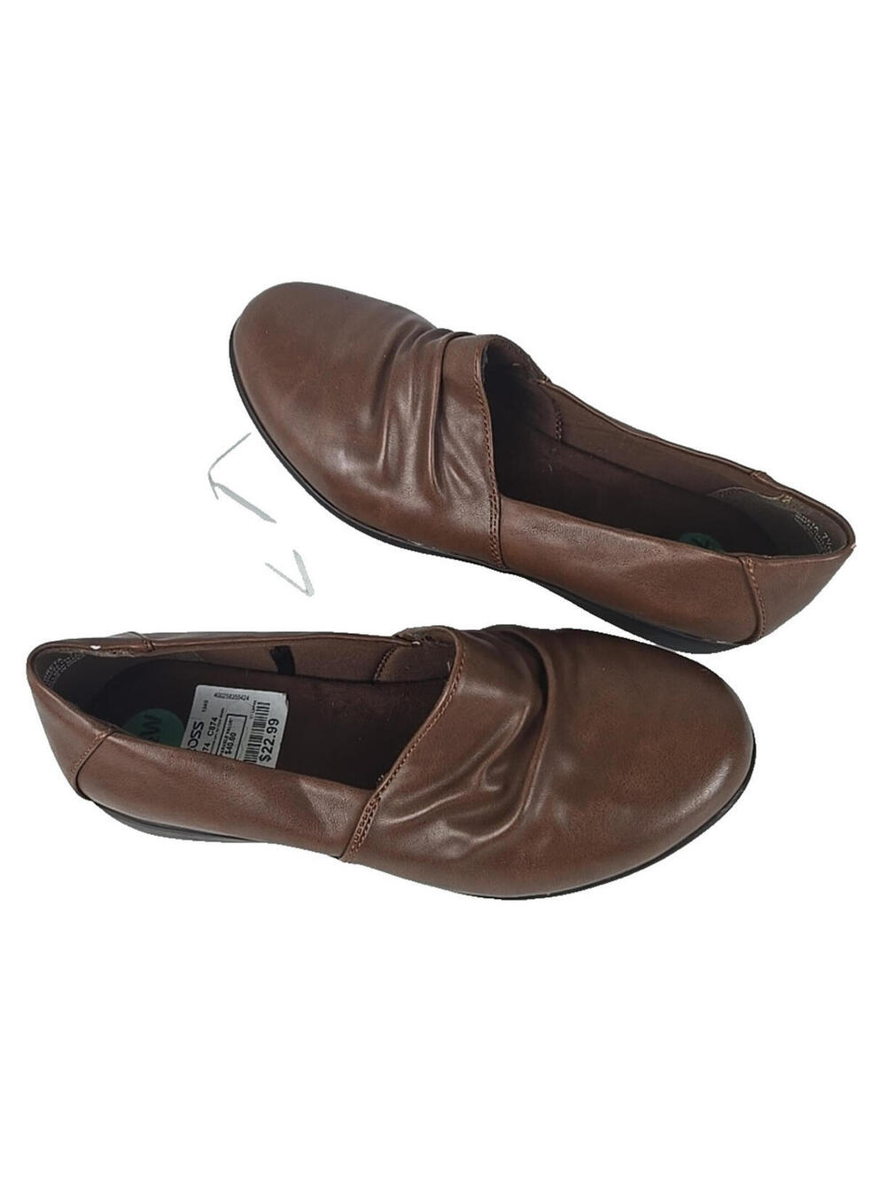 Baretraps Greta Women's Size 7.5 Wide Shoes Brown Vegan Comfort Casual Loafers